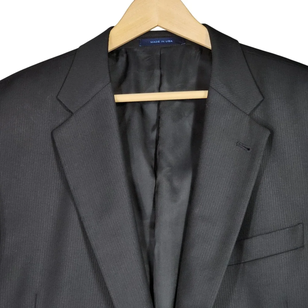 Joseph Abboud Loro Piana Blazer 48L Mens Black Super 120s Suit Jacket Sport Coat